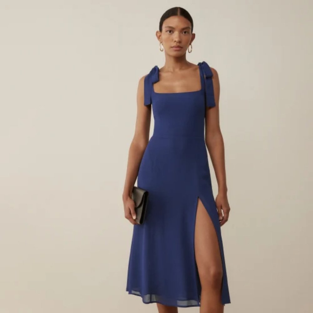 NWT Reformation Twilight Dress in Danube (navy blue)
